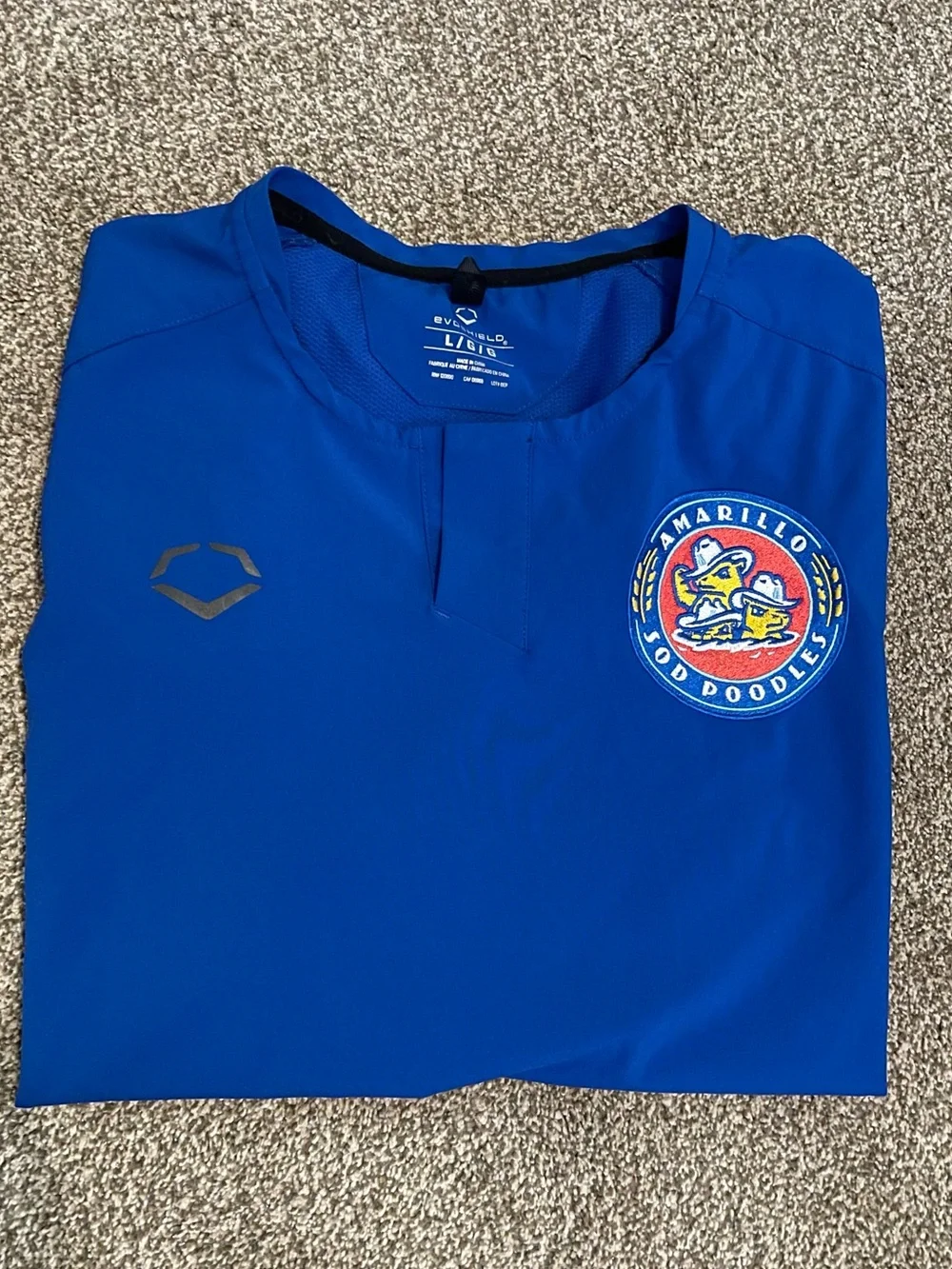 Blue Short Sleeve Pullover with Crew Patch
